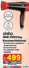 SİNBO SHD-7093 SAÇ KURUTMA MAKİNESİ